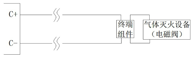 JBF5016吉林气体灭火控制器喷洒启动输出接线示意图